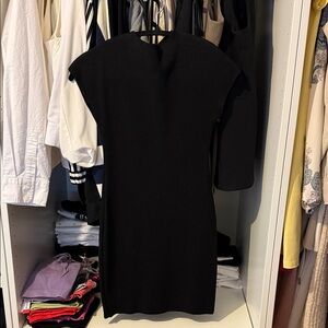 Zara Black Cap-Sleeve Mini Dress